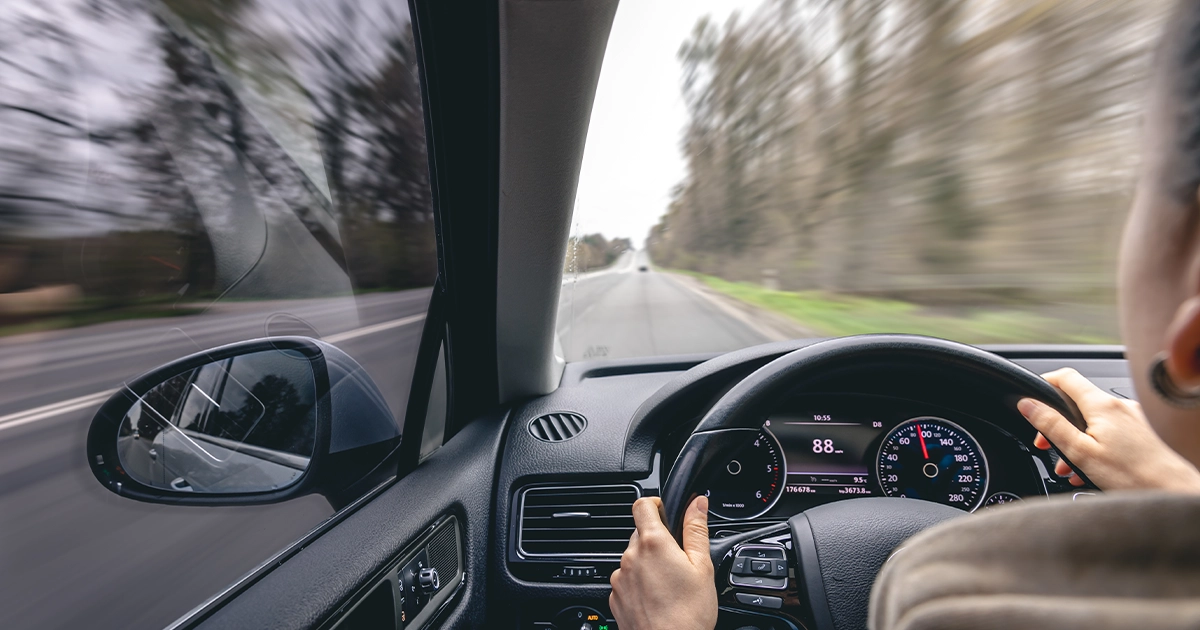 Alt text: Reckless driving at high speed on highway