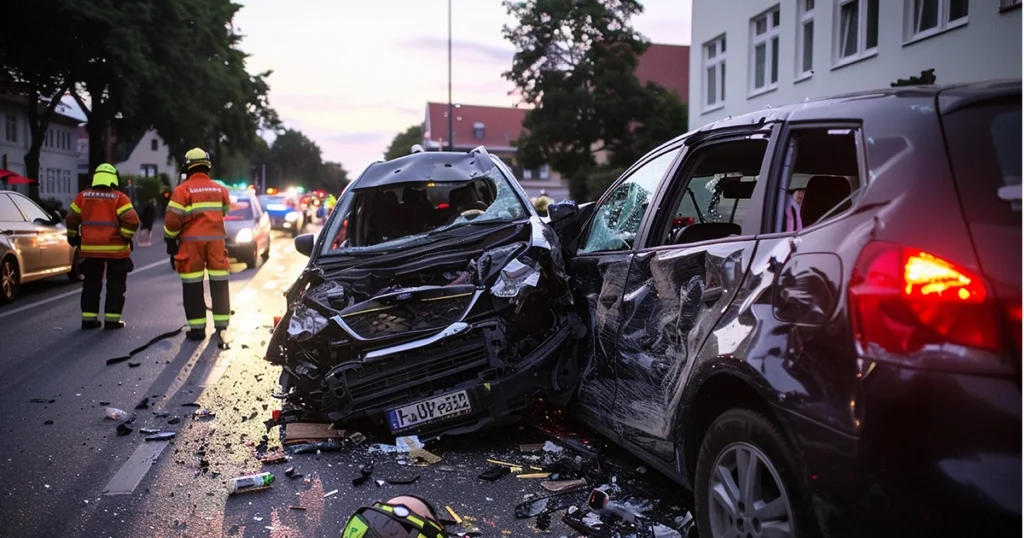 Severe multi-vehicle collision with emergency responders on scene.