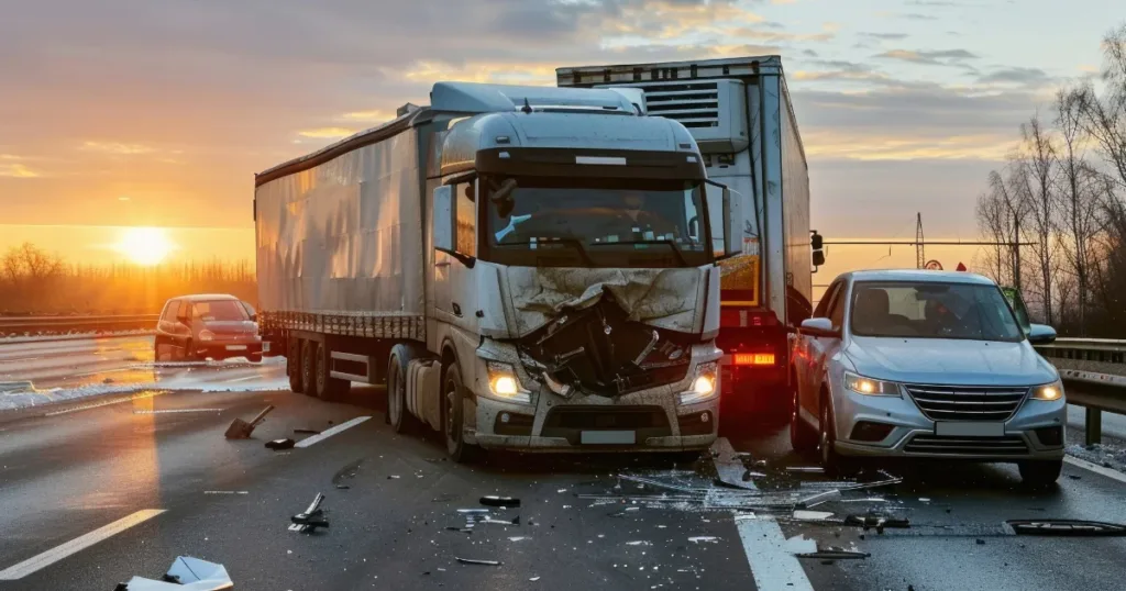 Delivery truck accident on Texas highway
